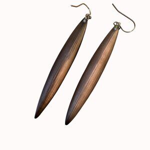 Long Gold-Tone Lucite Dangle Earrings With Fishhook Backs